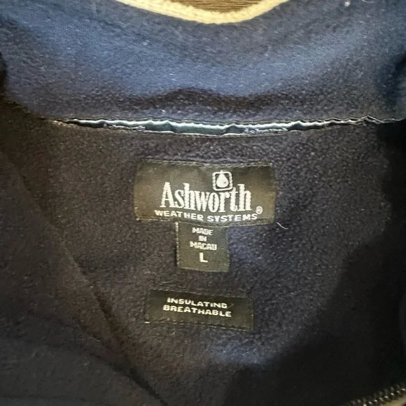 Ashworth Cream and Navy Insulating Pullover - Picture 2 of 2